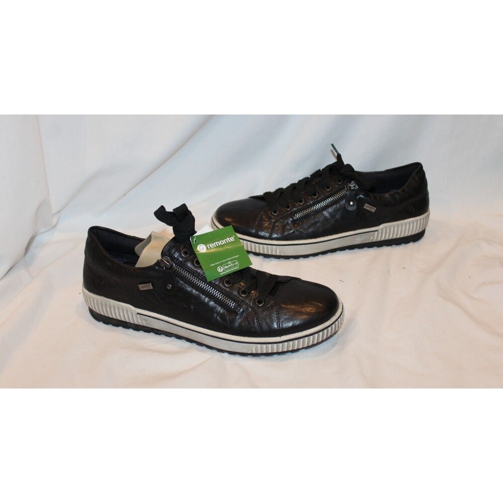 Remonte Women's Maditta Side-Zip Waterproof Lace-Up Sneakers EU 42 BLACK NWOB